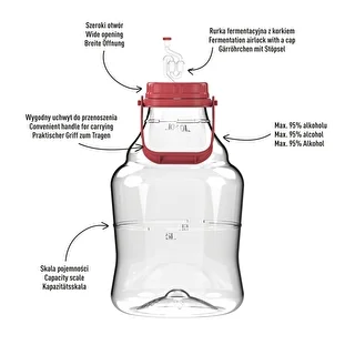 Globo para vino ligero, irrompible, con asa, 10L – photo 4