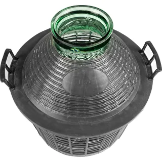 Balón para vino 20L con cuello ancho en cesta de plástico – photo 3