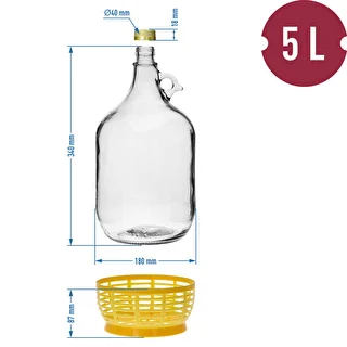 4 x Dama 5L con tapón, tubo de fermentación, cierre y cesta – photo 10