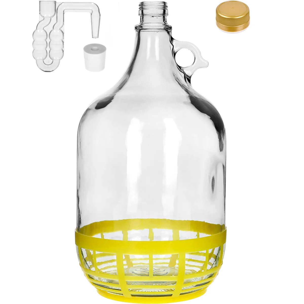Dama 5L con tapón y tubo de fermentación y acc.