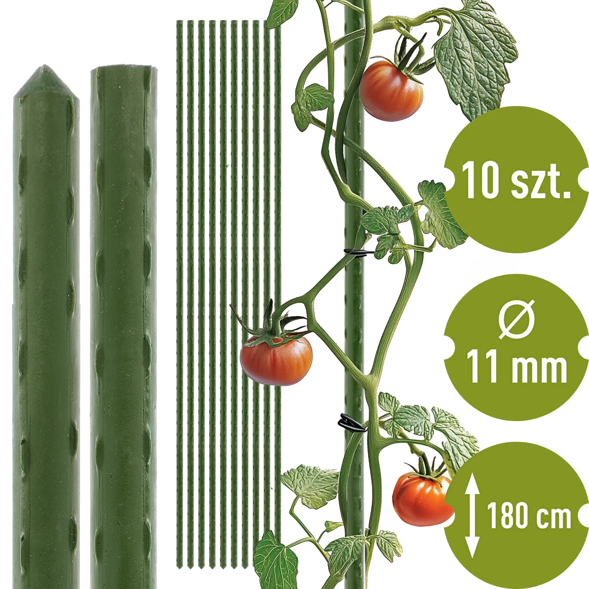 Estaca de acero recubierta de PE 1,8mx11mm (10 uds)