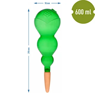 Bola de riego triple (tres cámaras), verde transparente con pie de cerámica, 600ml – photo 5