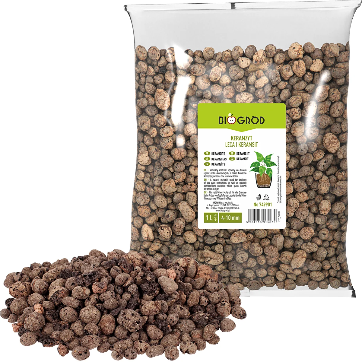 Arcilla expandida 4-10mm 1L