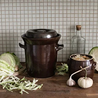 Cerámica - olla 15l para fermentar con sello de agua y tapa – photo 2
