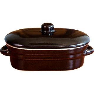 Olla de gres para manteca, alargada con tapa 0,75L – photo 1