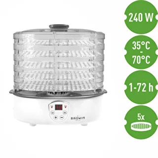 Secadora de alimentos con regulación de temperatura, 240W, trans – photo 7