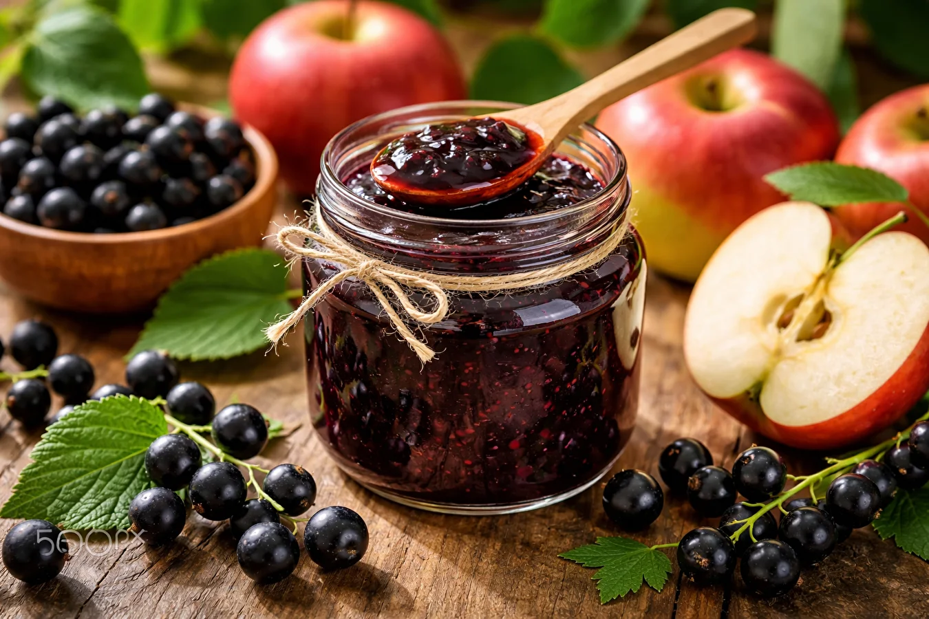 Mermelada de grosella negra y manzana