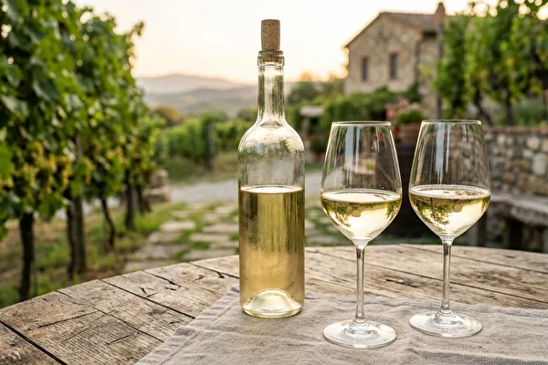 Vino blanco de uva - ligero