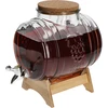 Barril de vidrio de 5 L, con boca ancha, tapón, soporte y grifo - 4 