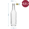Botella de 500ml para vodka recta con tapas - 8 unidades. - 7 