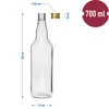 Botella de 700 ml para vodka con tapa - 4 unidades - 6 