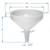 Embudo de plástico blanco fi 10 cm - 3 