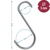 Ganchos para ahumar - S, cortados 45° 5mm x 150mm 5 uds. - 7 