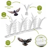 Listones con púas repelentes de aves, decorativos, blancos - de plástico, 6 uds. - 3 