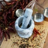 Mortero de cocina de mármol gris - 10 cm - 11 