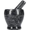 Mortero de cocina de mármol negro - 10 cm - 3 