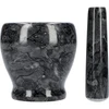 Mortero de cocina de mármol negro - 10 cm - 4 