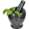 Mortero de cocina de mármol negro - 10 cm - 8 