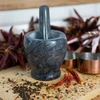 Mortero de cocina de mármol negro - 10 cm - 11 