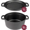 Olla de hierro fundido con sartén, 5 l - 2 