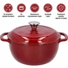 Olla de hierro fundido esmaltada - burdeos, 4 L - 5 