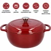 Olla de hierro fundido esmaltada - burdeos, 5,8L - 5 