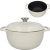 Olla de hierro fundido esmaltada - marfil, 4 L  - 1 