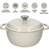 Olla de hierro fundido esmaltada - marfil, 4 L - 5 
