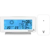Stacja pogodowa RCC, DCF – elektroniczna, bezprzewodowa, podświetlana czujnik, biała - 6 stacja pogodowa, domowa stacja pogodowa, temperatura, temperatura otoczenia, kontrola temperatury, termometr elektroniczny, termometr z czujnikiem, termometr wewnętrzny, termometr zewnętrzny, termometr na zewnątrz, stacja pogodowa