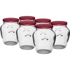 Tarro Ánfora 580ml con tapa burdeos fi82 6uds.  - 1 