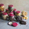 Tarro Ánfora 580ml con tapa burdeos fi82 6uds. - 6 