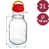 Tarro TO 3L con tapa de plástico + pinzas fi100 - 6 