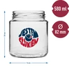 Tarro TO 580ml impresión 3 diferentes con tapa fi82/6 -3uds - 6 