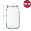 Tarro TO 900ml tapa dorada fi82/6 - 6uds. - 8 