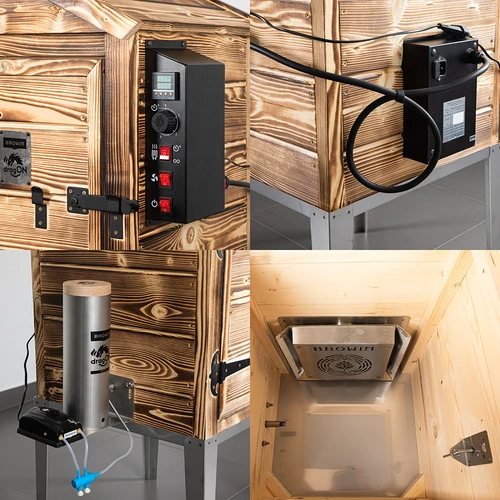 Ahumador 115 L dragON Wood 60E - de madera a leña, con módulo calefactor eléctrico y controlador - 4