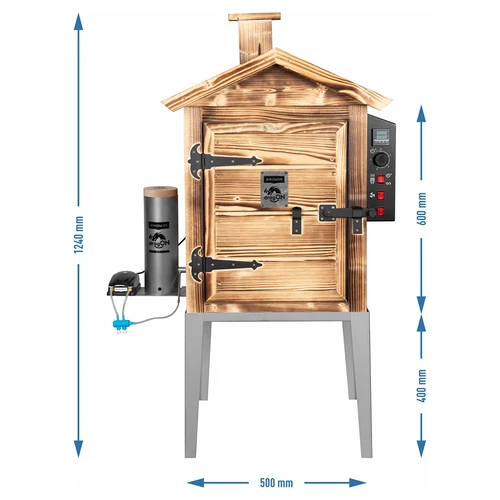 Ahumador 115 L dragON Wood 60E - de madera a leña, con módulo calefactor eléctrico y controlador - 8