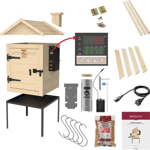 Ahumador 115 L dragON Wood 60E de madera, con módulo calefactor eléctrico y controlador