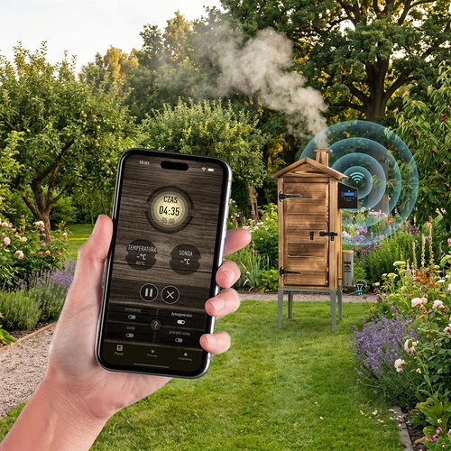 Ahumador con Wi‑Fi, 200 L - dragON WOOD 100IQ con módulo calefactor eléctrico y controlador, a leña - 6
