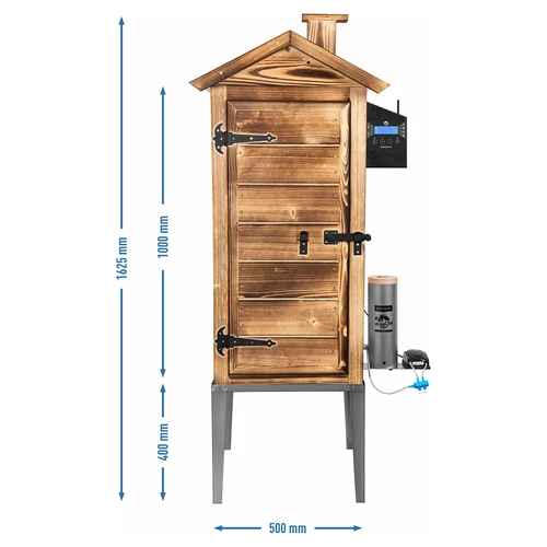 Ahumador con Wi‑Fi, 200 L - dragON WOOD 100IQ con módulo calefactor eléctrico y controlador, a leña - 4