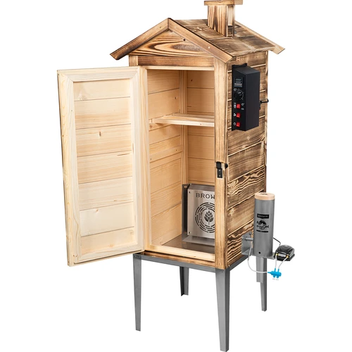 Ahumador de jardín 200 L dragON Wood 100E - a leña, con módulo calefactor eléctrico y controlador - 3