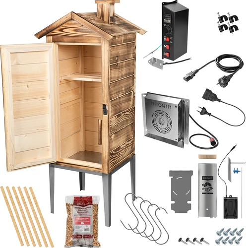 Ahumador de jardín 200 L dragON Wood 100E - a leña, con módulo calefactor eléctrico y controlador - 2
