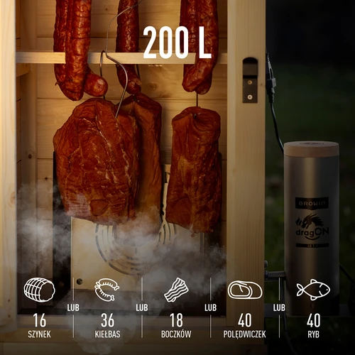 Ahumador de jardín de madera 200 L – dragON Wood 100E con módulo calefactor eléctrico y controlador - 7