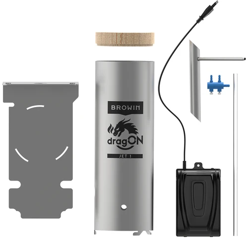 Ahumador de jardín de madera de 200 L – dragON Wood 100E con módulo calefactor eléctrico y controlador - 10