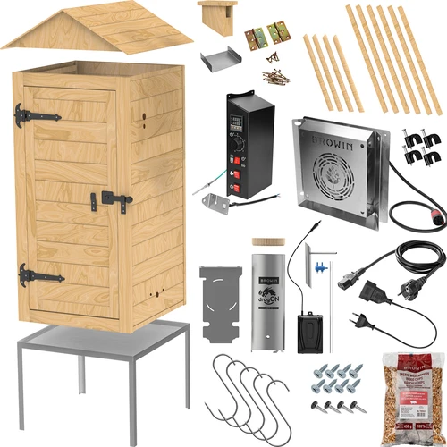 Ahumador de jardín de madera de 200 L – dragON Wood 100E con módulo de calentamiento eléctrico y controlador - 3