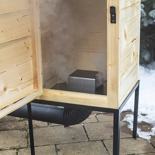 Ahumador de madera de 100 cm con caja de fuego - 9
