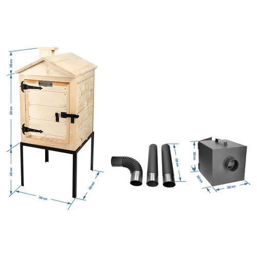 Ahumador de madera de 60 cm, con caja de fuego - 6