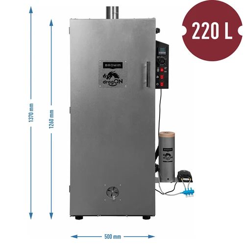 Ahumador dragON de acero 220 L – con controlador digital - 8