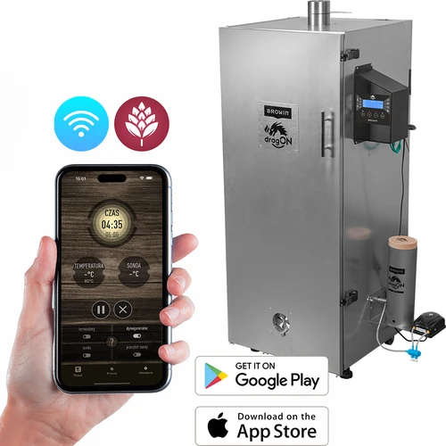 Ahumador dragON de acero 220 L, IQ – con controlador Wi‑Fi