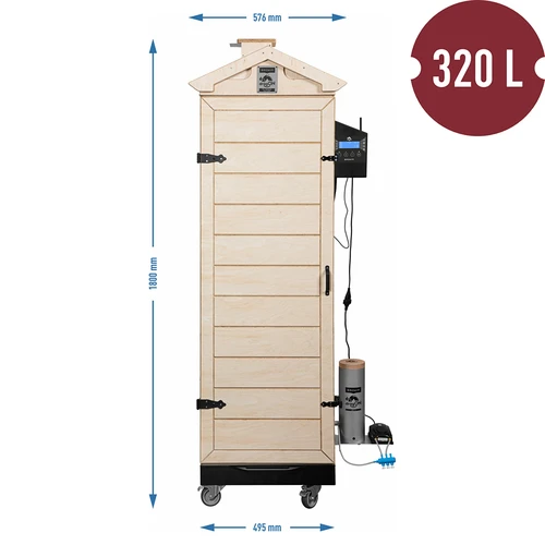 Ahumador dragON PLYWOOD NATURE – sin armazón, modular, con controlador Wi‑Fi, 320 L - 8