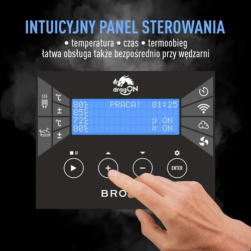 Ahumador dragON PLYWOOD NATURE – sin bastidor, modular, con controlador Wi-Fi, 320L - 10